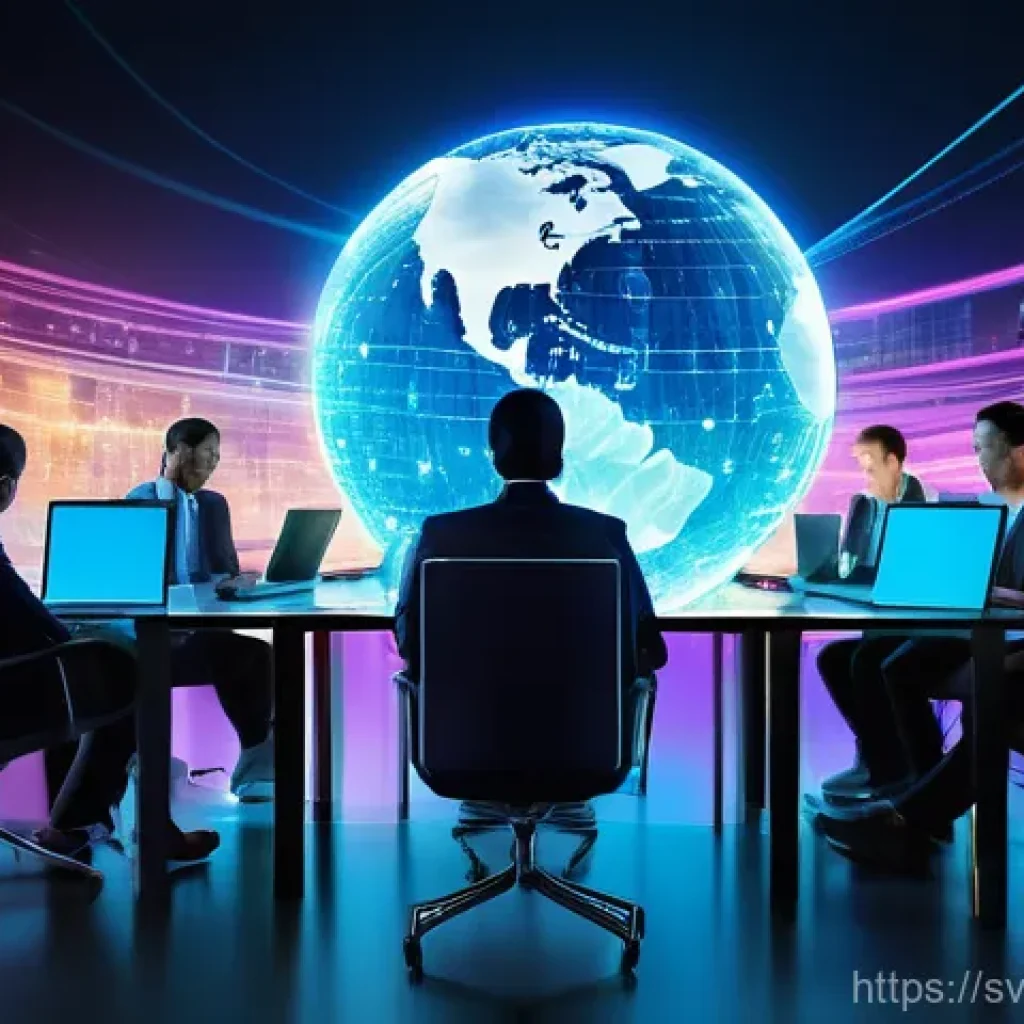 JAMstack 아키텍처의 글로벌 배포 전략 - **Global Connectivity and Blazing Speed:** A vibrant, high-tech abstract visualization of global dat...