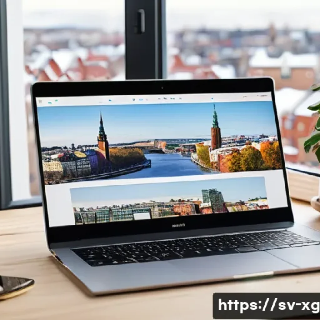 JAMstack 아키텍처에서의 CDN 활용 방법 - A modern Scandinavian web developer workspace showing a sleek laptop screen displaying a JAMstack ar...